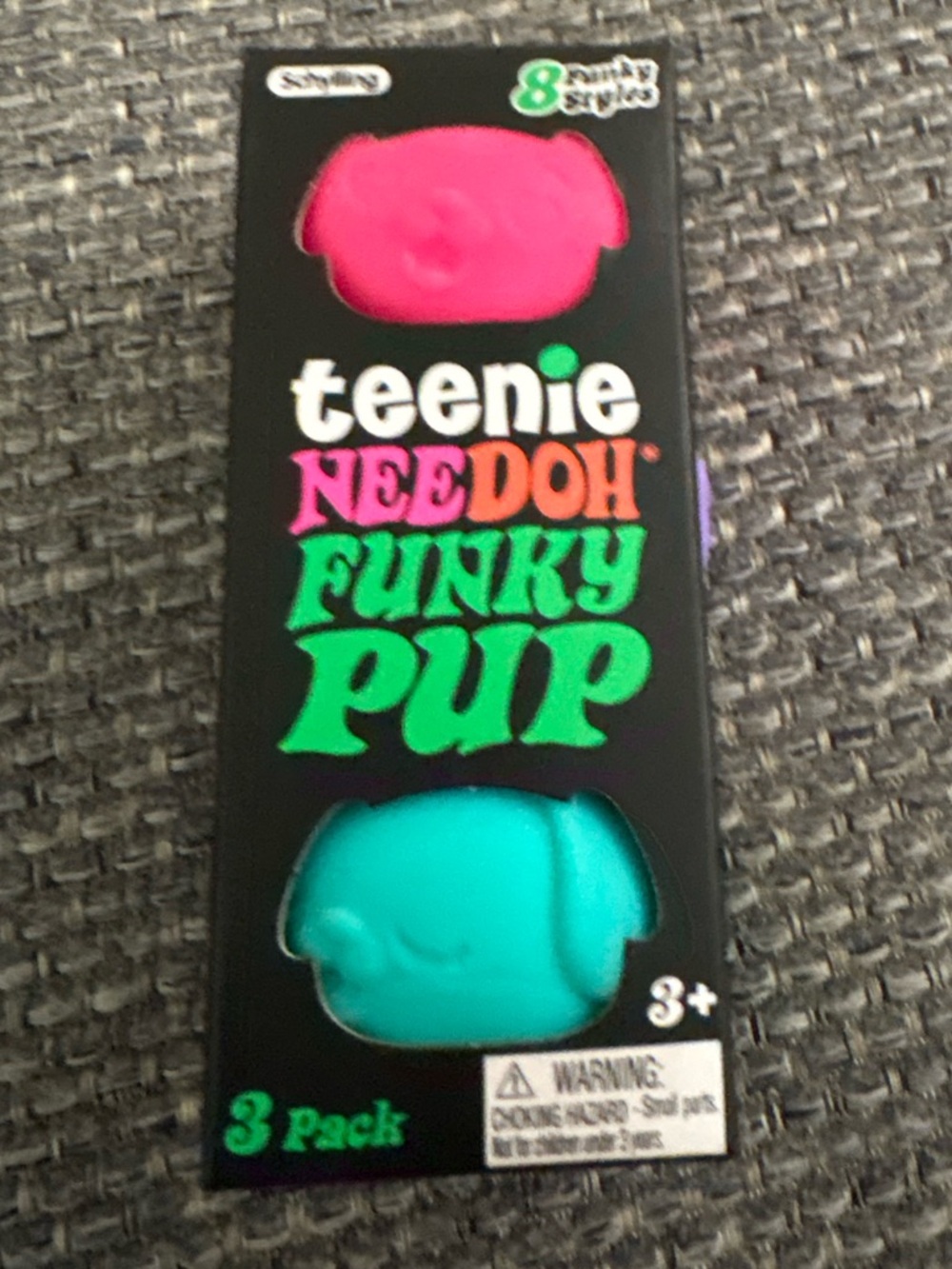 NEW Needoh 3 Pack Funky Pups Squishy Toys | Teal Purple & Pink | Fast Shipping